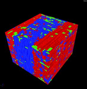 a+b | CT-Daten eines (a) CFK-Würfels und (b) farbcodierte Darstellung der Faserrichtungsanalyse (Bild: Fraunhofer IPABild: Fraunhofer IPA)
