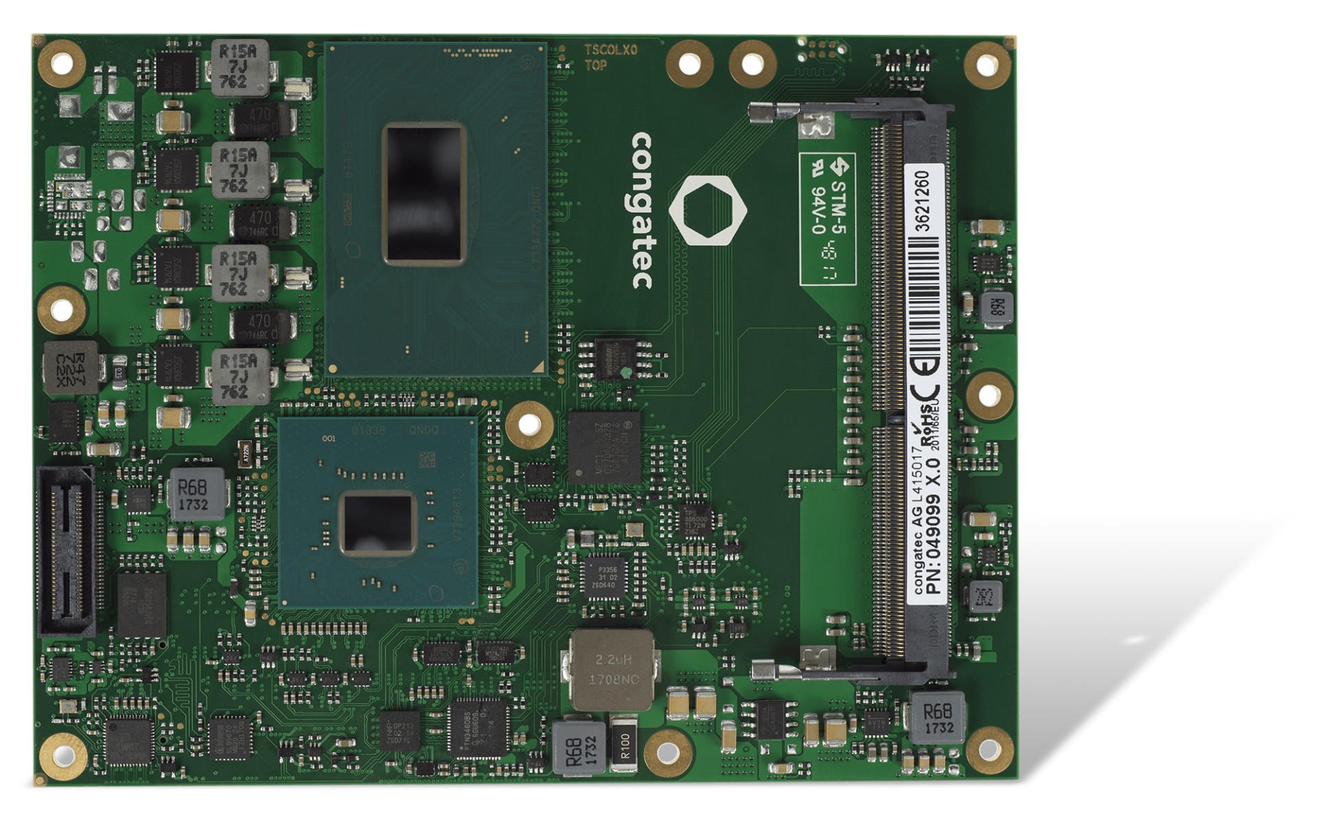 Mit insgesamt 16 PCIe Gen 3.0 Lanes ist das conga-TS370 Computer-on-Module ideal für KI- und Machine-Learning-Applikationen, die mehrere GPUs für die parallele Datenverarbeitung benötigen. (Bild: Congatec AG)