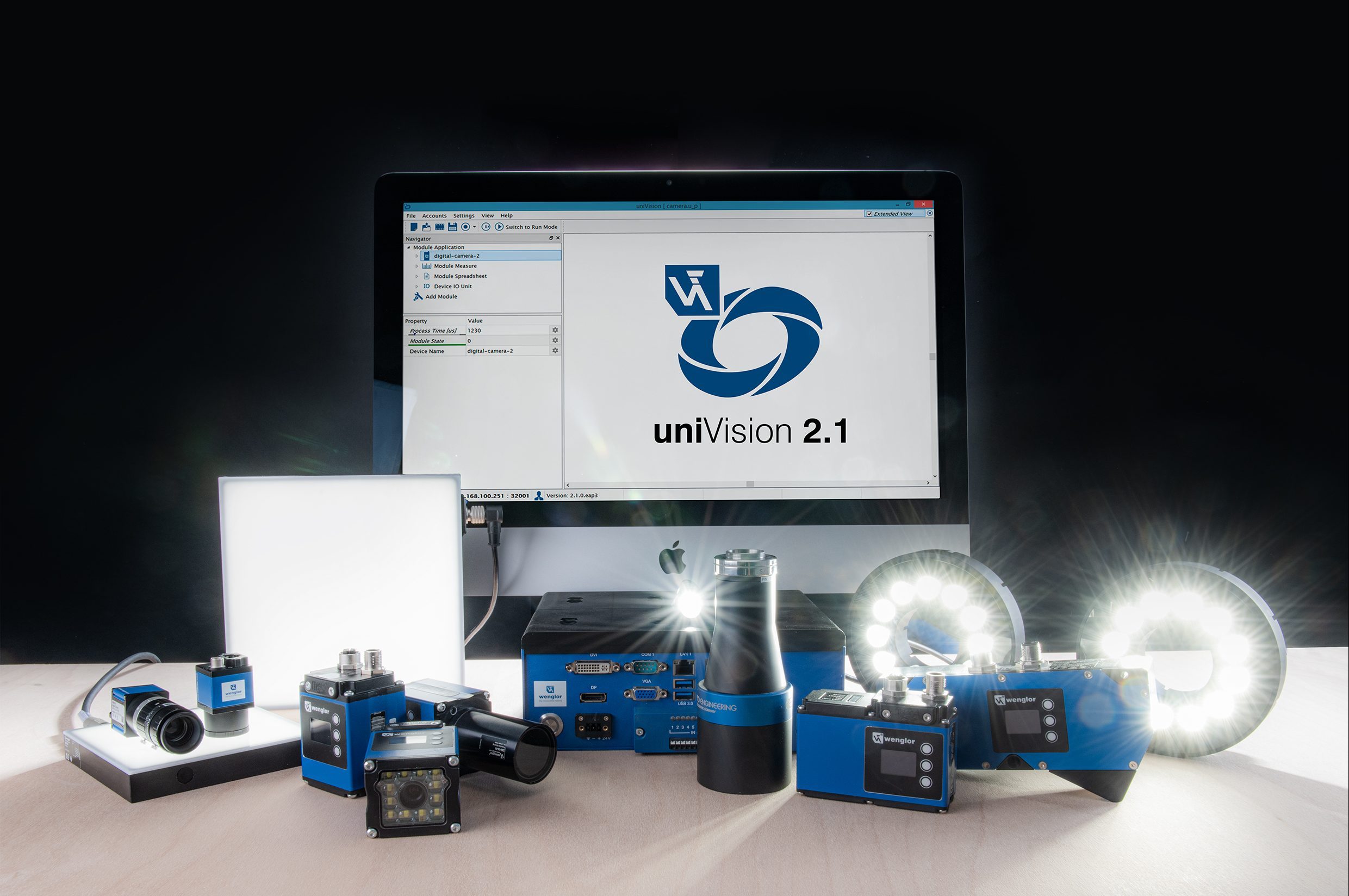 Bild 1 | Die Bildverarbeitungssoftware uniVision 2.1 lässt sich, ganz ohne Programmierkenntnisse, sowohl mit Smart Cameras als auch mit Visionsystemen und 2D-/3DProfilsensoren nutzen. (Bild: Wenglor sensoric GmbH)