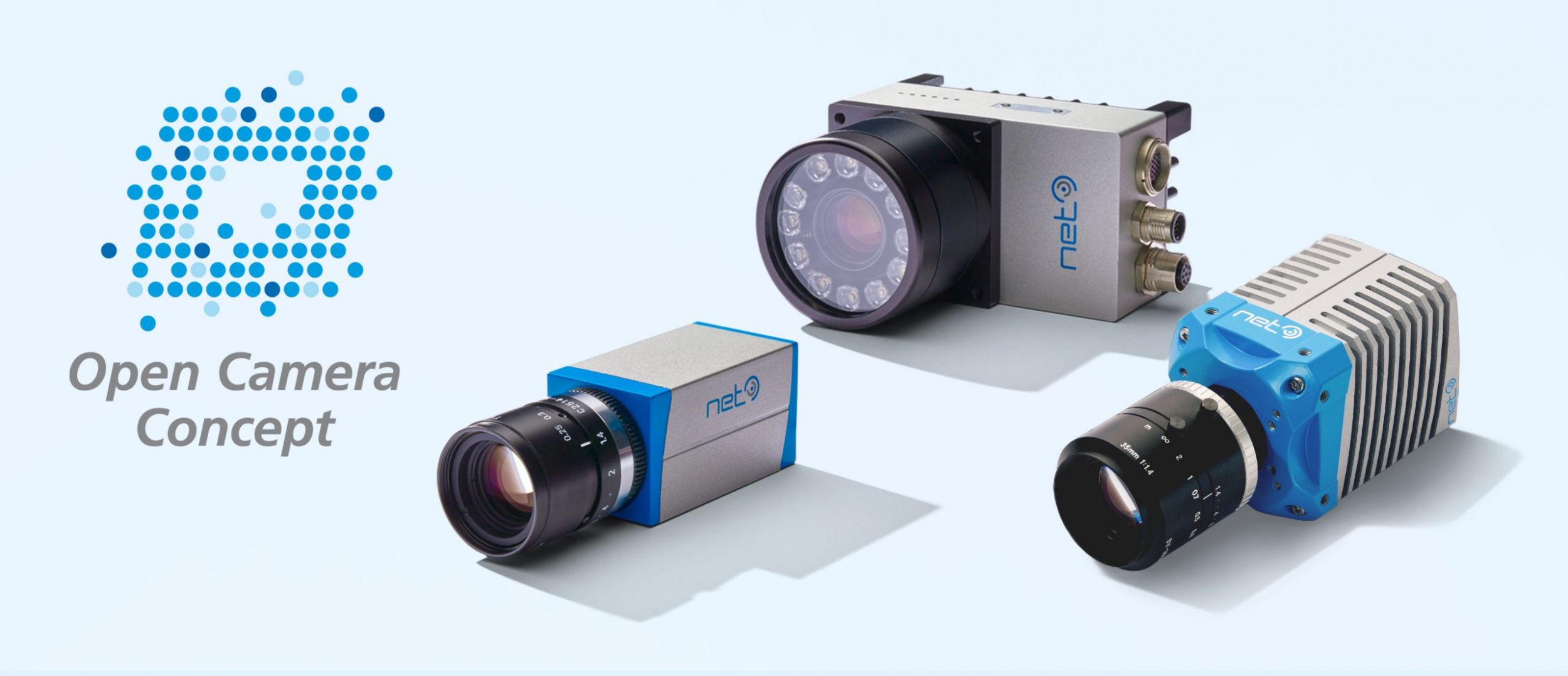 Das Open Camera Concept bietet auch Einsteigern eine leistungsfähige und flexible Hardware- und Softwareplattform, um erfolgreich das 'going smart' zu meistern (v.l.): GigEPro, Corsight und iam. (Bild: NET New Electronic Technology GmbH)